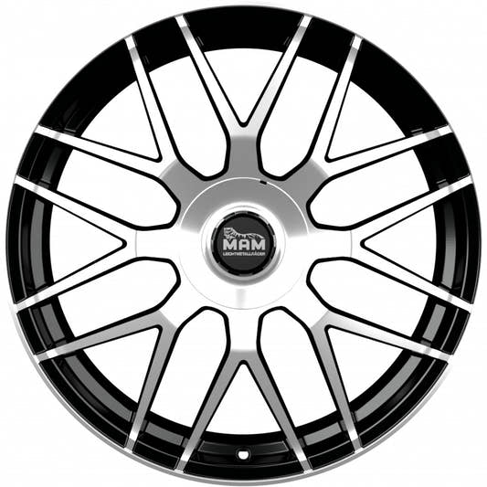 MAM GT1 black front polish 8.5x19 ET45 - LK5/100 ML66.6