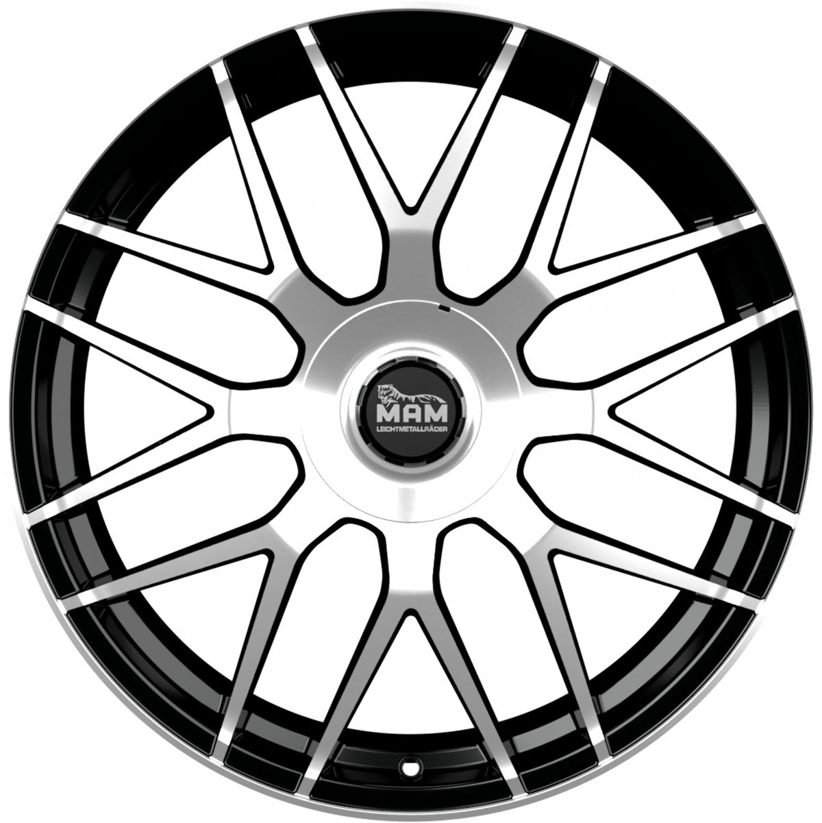 MAM GT1 black front polish 8.5x19 ET45 - LK5/100 ML66.6
