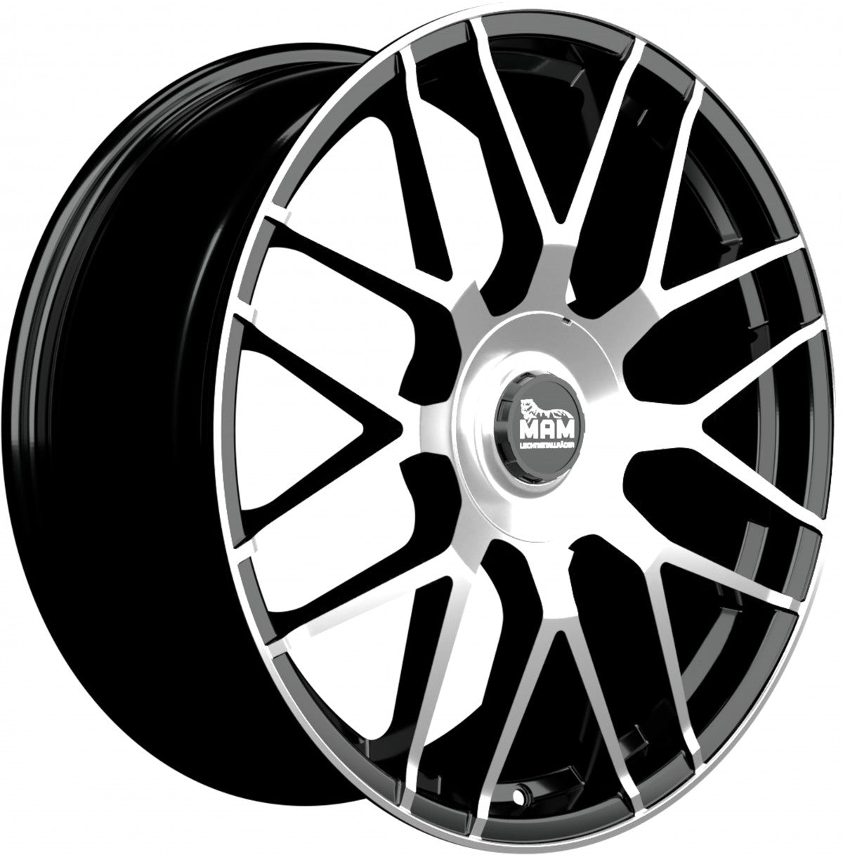 MAM GT1 black front polish 8.5x19 ET45 - LK5/100 ML66.6