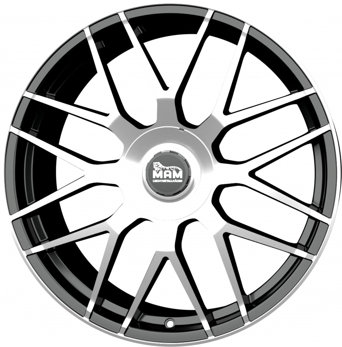 MAM GT1 black front polish 8.5x19 ET45 - LK5/100 ML66.6