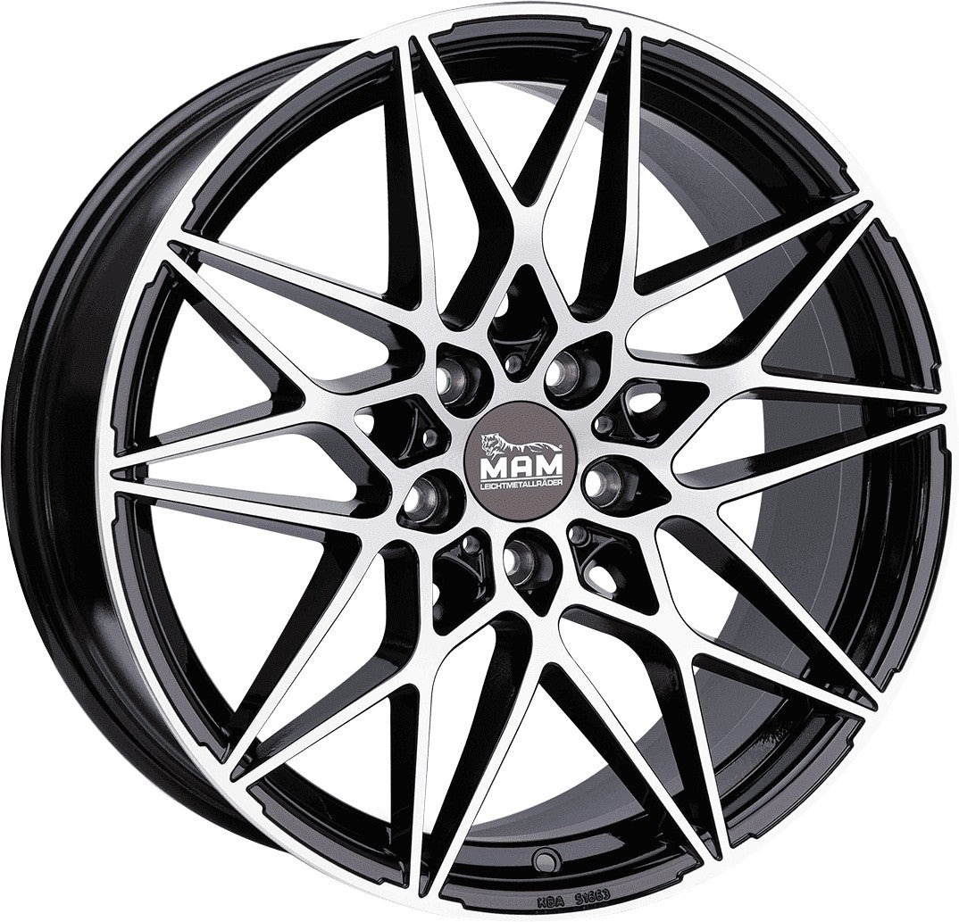 MAM B2N black front polish 8.5x19 ET45 - LK5/112 ML72.6