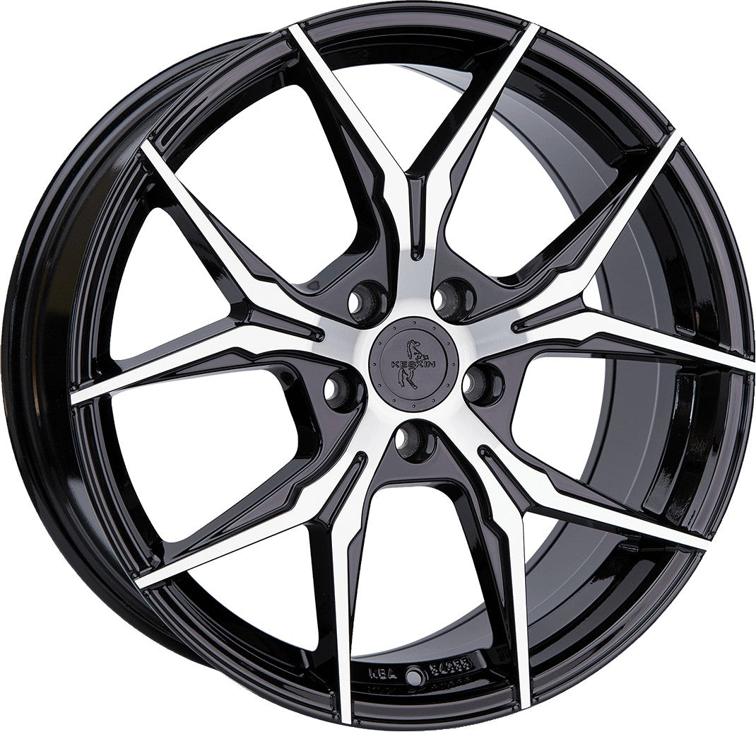Keskin KT19N Angel black front polish 8.5x19 ET45 - LK5/108 ML72.6
