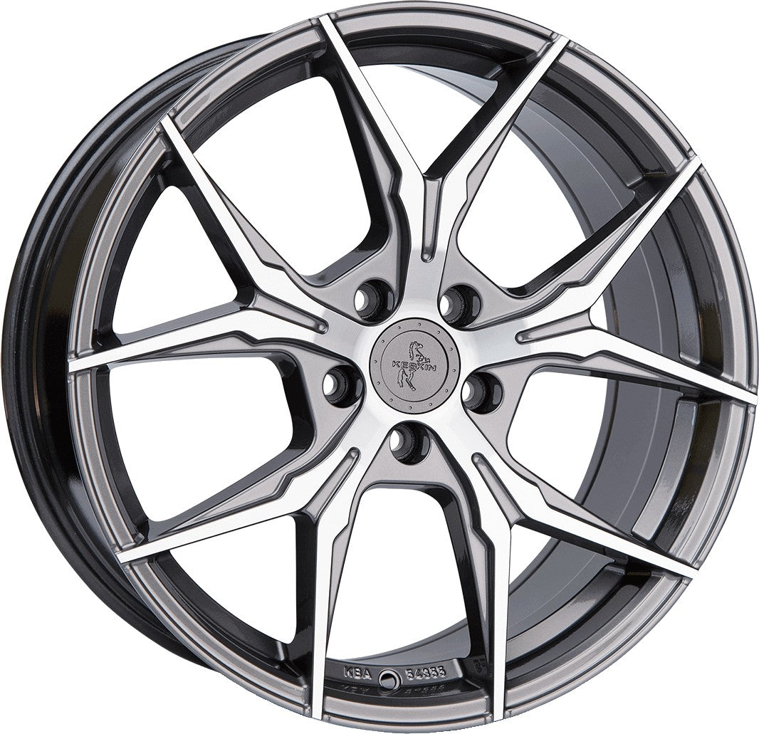 Keskin KT19N Angel palladium front polish 8.5x19 ET45 - LK5/108 ML72.6
