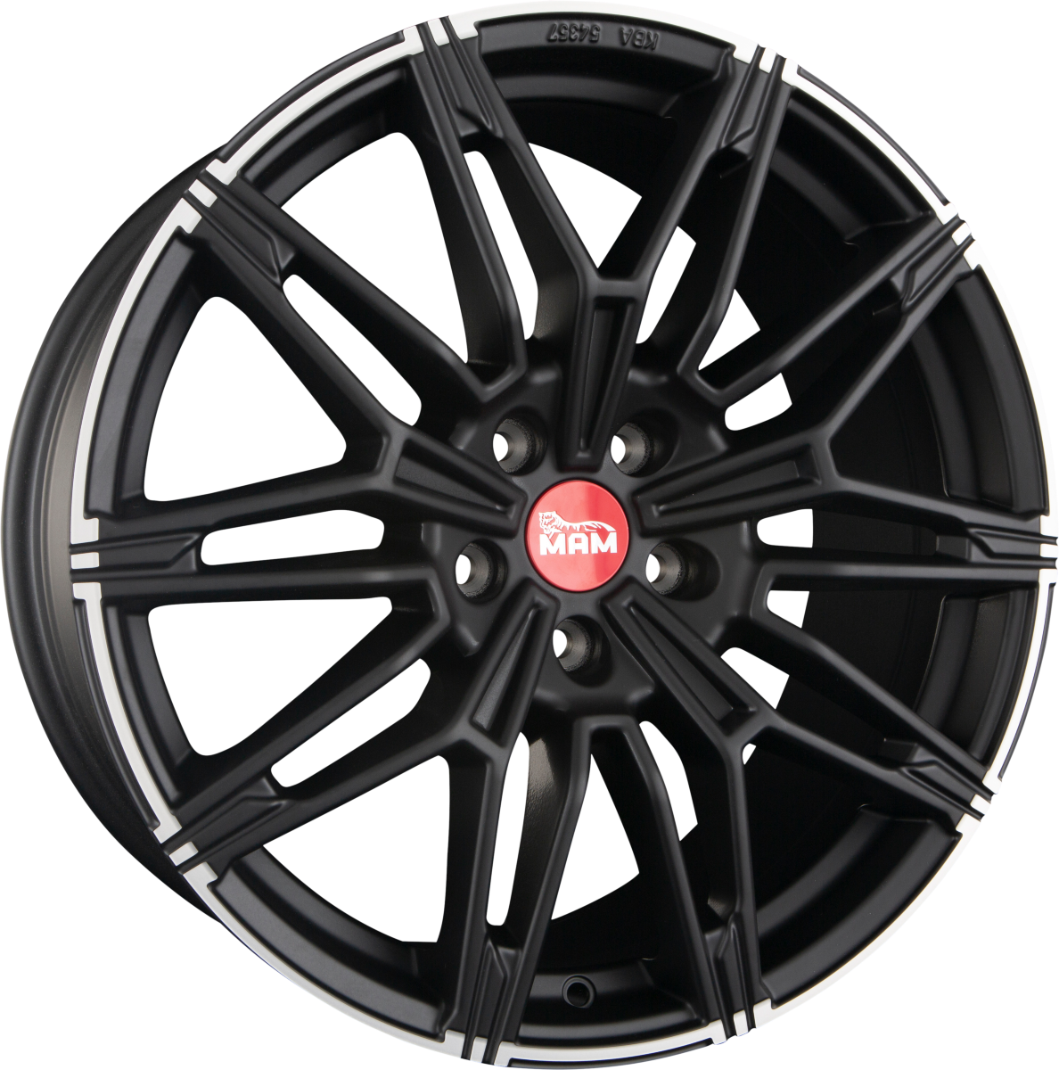 MAM B3N matt black lip polish Alufelge 8.5x19 Zoll ET30 LK 5x112 ML66.65 – Bild 4