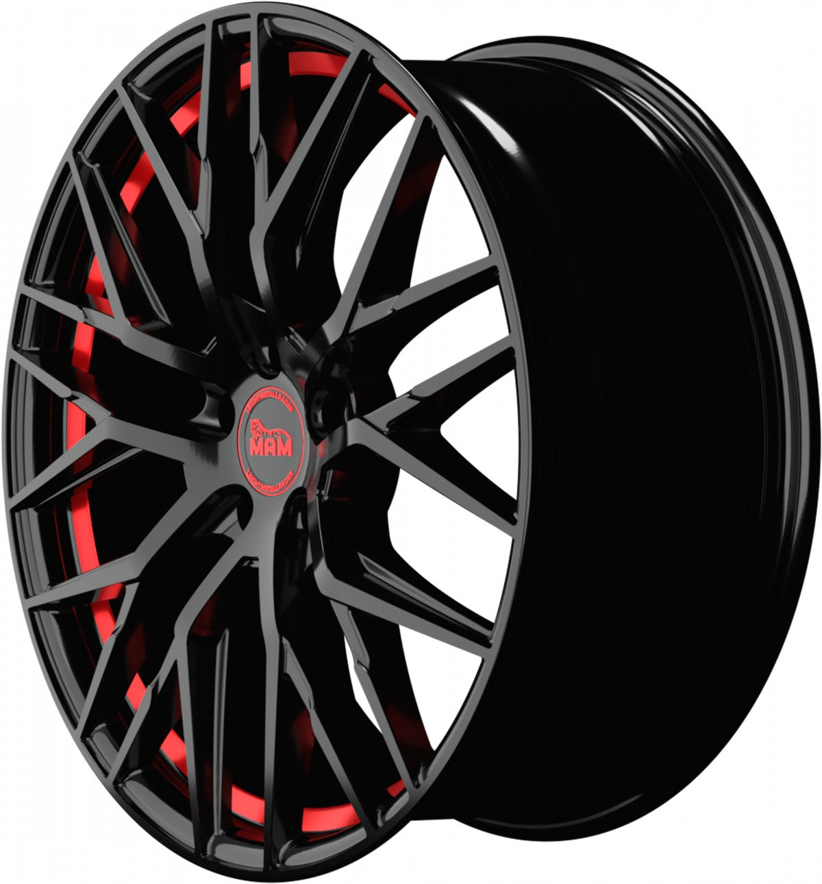 MAM RS4 black painted red inside 8.5x20 ET45 - LK5/108 ML72.6