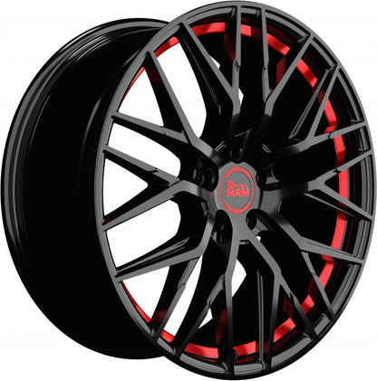 MAM RS4 black painted red inside 8.5x20 ET45 - LK5/112 ML72.6