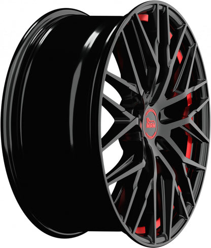 MAM RS4 black painted red inside 8.5x20 ET45 - LK5/112 ML72.6
