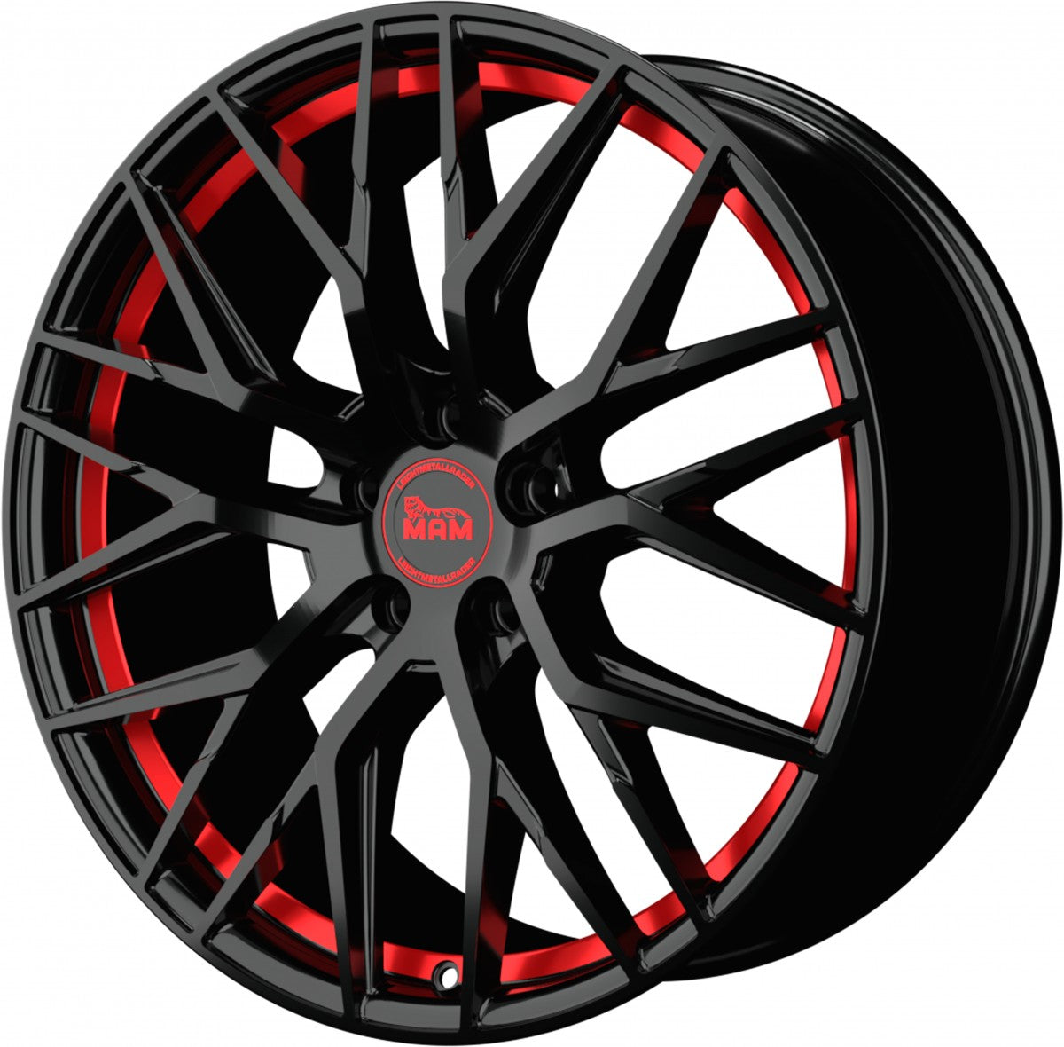 MAM RS4 black painted red inside 8.5x20 ET45 - LK5/114.3 ML72.6