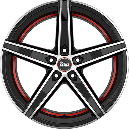 MAM OX-18 black front polish red inside 8.5x19 ET45 - LK5/114.3 ML72.6