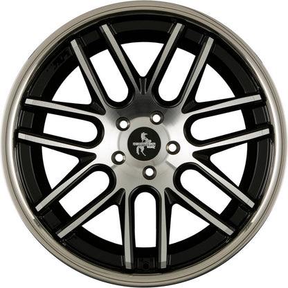 Keskin KT14 Concave black front polish steel lip 11x20 ET30 - LK5/120 ML72.6