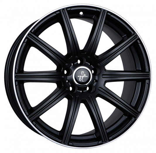 Keskin KT16 Dynamic matt black lip polish 8.5x19 ET30 - LK5/112 ML66.6