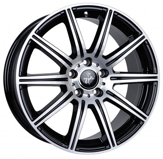 Keskin KT16 Dynamic black front polish 8.5x19 ET45 - LK5/112 ML66.6