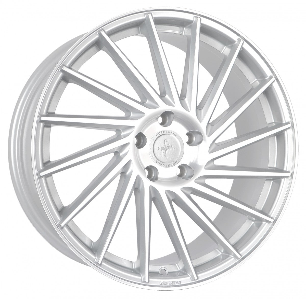 Keskin KT17 Hurricane silver front polish 8.5x19 ET45 - LK5/112 ML72.6