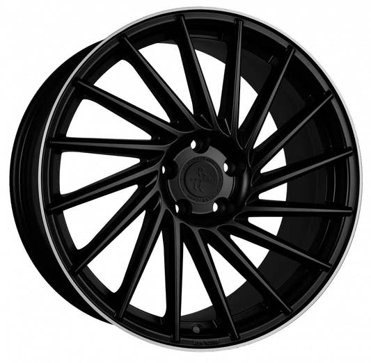 Keskin KT17 Hurricane matt black lip polish Alufelge 8x18 Zoll ET45 LK 5x112 ML72.6