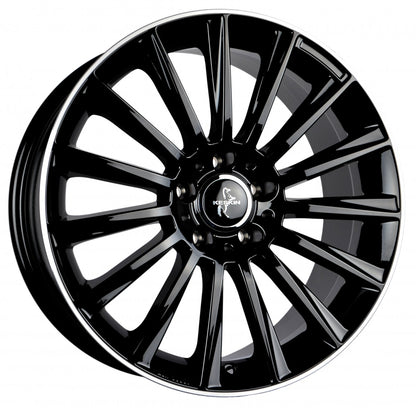 Keskin KT18 Turbo black lip polish 8x18 ET45 - LK5/112 ML72.6