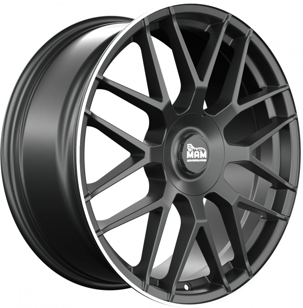 MAM GT1 matt black lip polish 8.5x20 ET30 - LK5/112 ML66.6