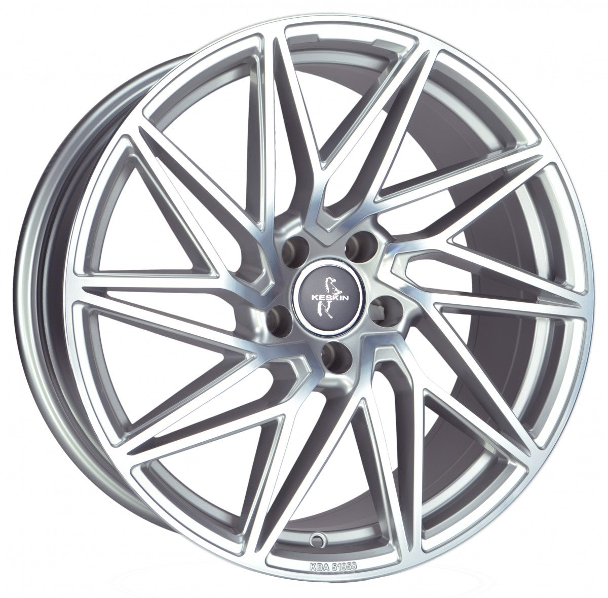 Keskin KT20 Future silver front polish 8.5x19 ET45 - LK5/112 ML72.6