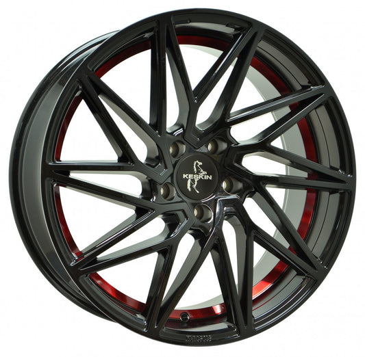 Keskin KT20 Future black painted red inside 8.5x20 ET35 - LK5/120 ML72.6