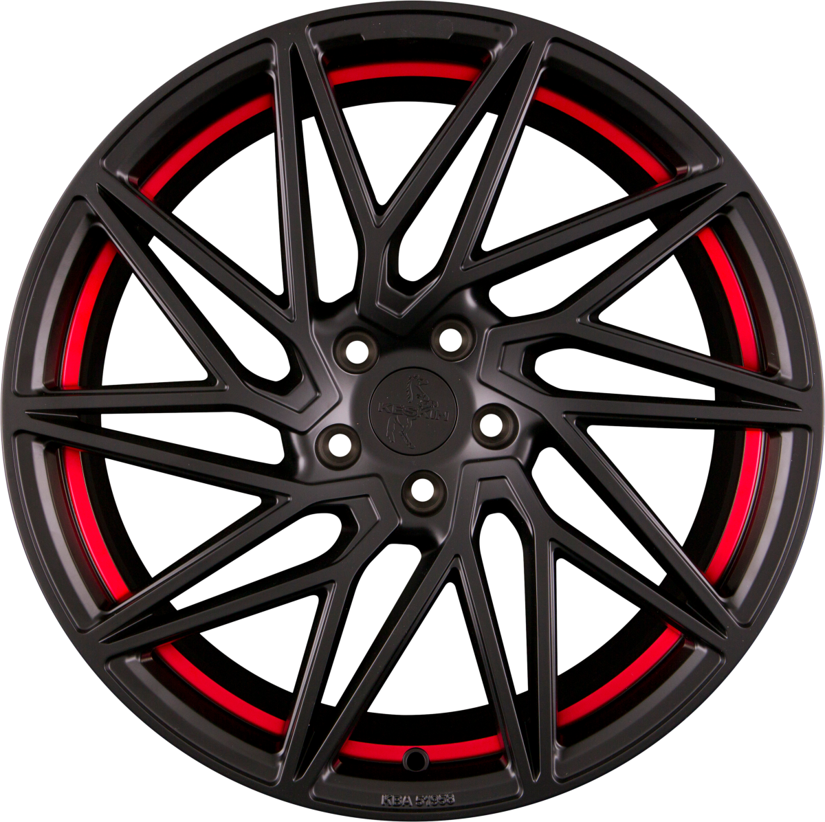 Keskin KT20 Future matt black red inside Alufelge 8.5x19 Zoll ET45 LK 5x112 ML72.6 – Bild 3