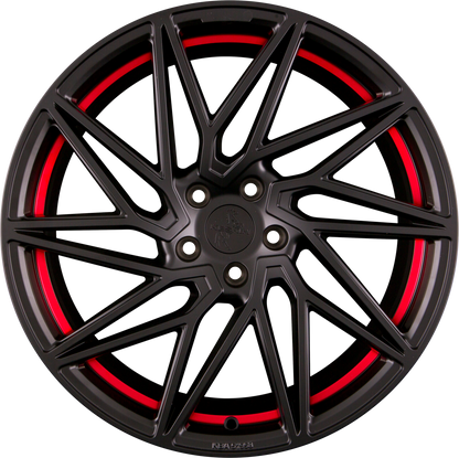 Keskin KT20 Future matt black red inside Alufelge 8.5x19 Zoll ET45 LK 5x112 ML72.6 – Bild 3