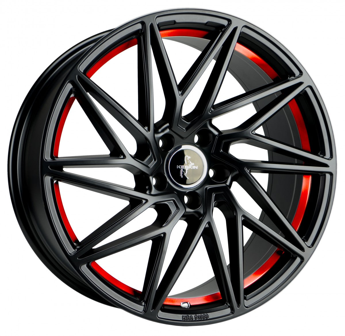 Keskin KT20 Future matt black red inside 8.5x19 ET45 - LK5/112 ML72.6