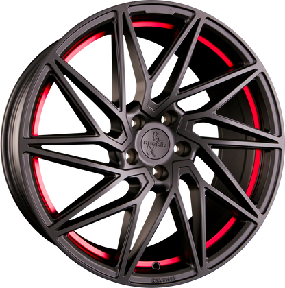 Keskin KT20 Future matt black red inside Alufelge 8.5x19 Zoll ET45 LK 5x112 ML72.6 – Bild 4