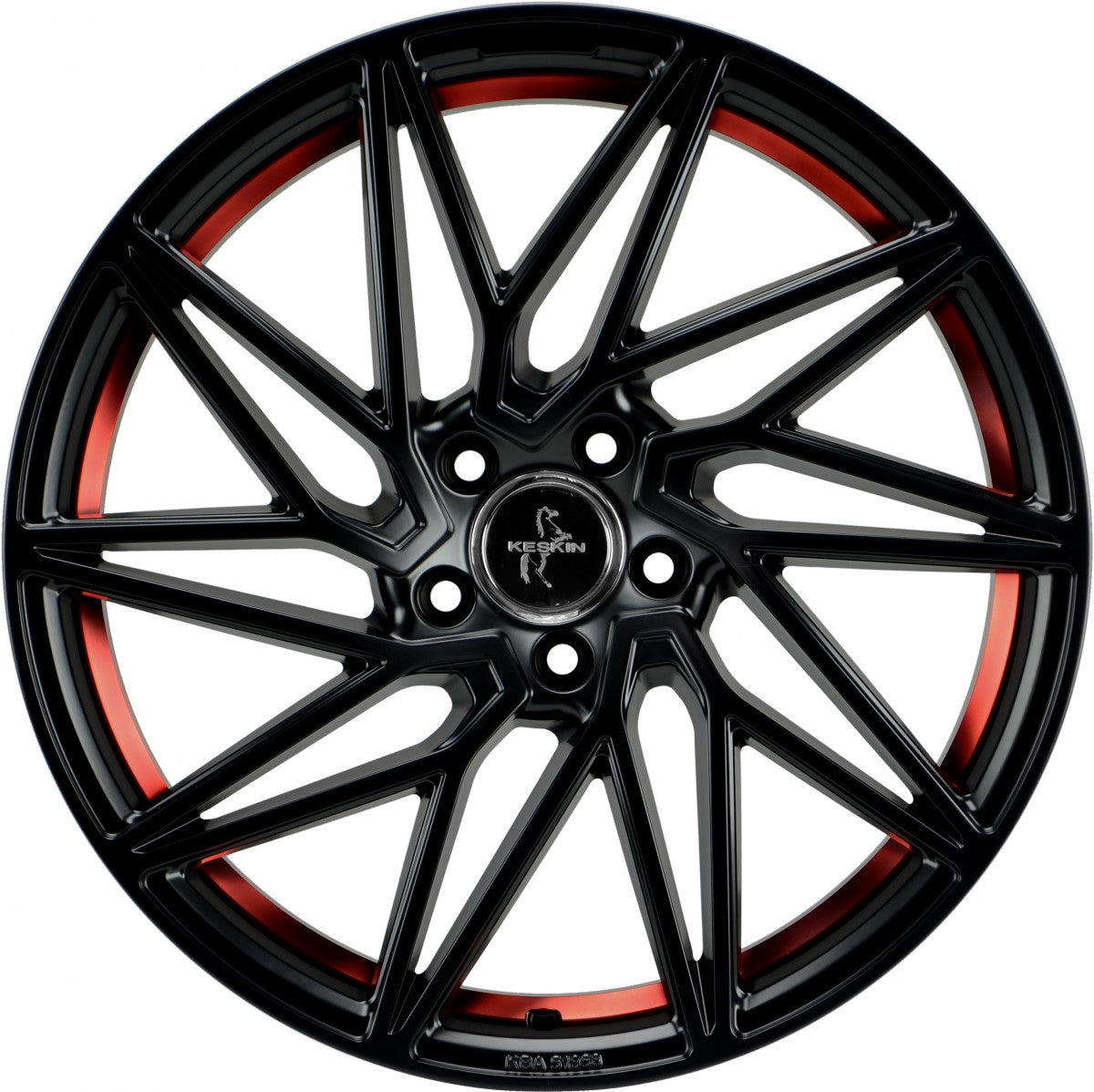 Keskin KT20 Future matt black red inside 8.5x19 ET45 - LK5/112 ML72.6