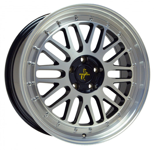 Keskin KT22 Retro black front polish 8.5x19 ET30 - LK5/100 ML57.1