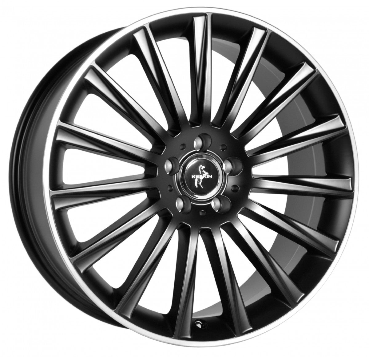Keskin KT18 Turbo matt black lip polish 8.5x19 ET30 - LK5/112 ML72.6