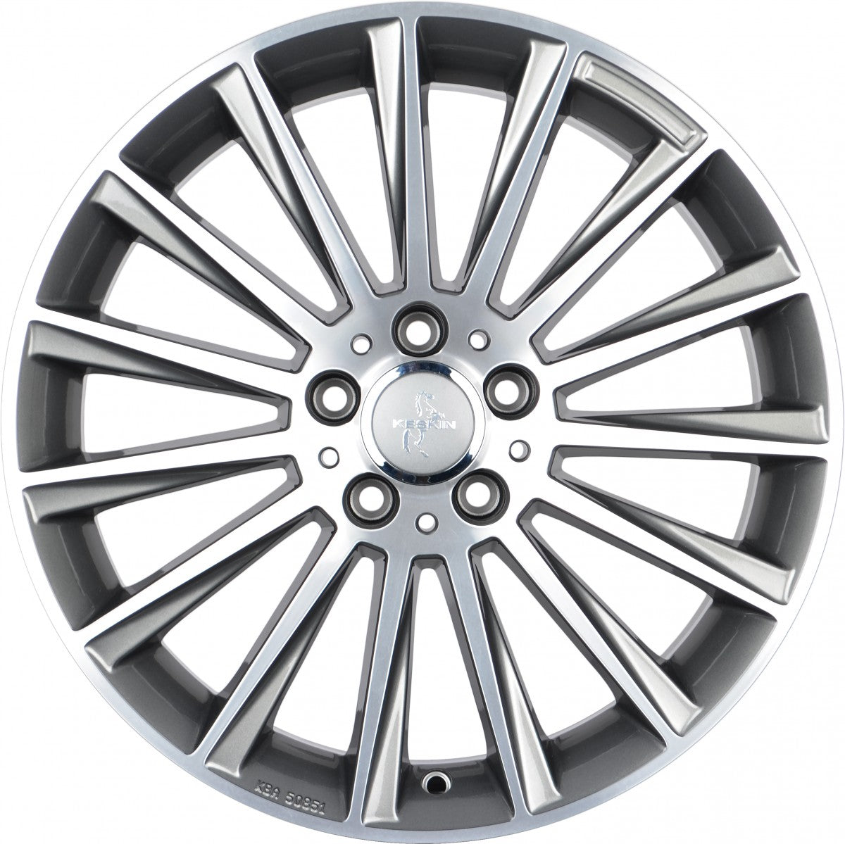 Keskin KT18 Turbo palladium front polish 7x17 ET38 - LK5/112 ML66.6