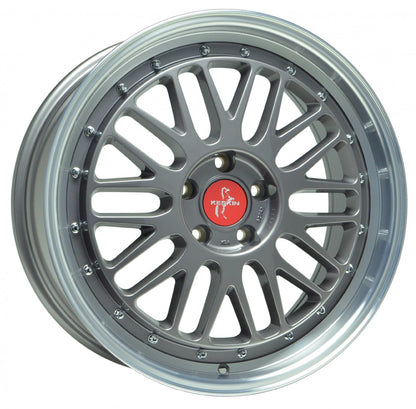 Keskin KT22 Retro titan grey lip polish 8.5x19 ET30 - LK5/112 ML72.6