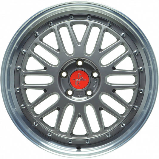Keskin KT22 Retro titan grey lip polish Alufelge 8x18 Zoll ET45 LK 5x112 ML72.6