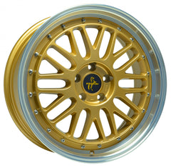 Keskin KT22 Retro gold lip polish Alufelge 8x18 Zoll ET45 LK 5x108 ML72.6