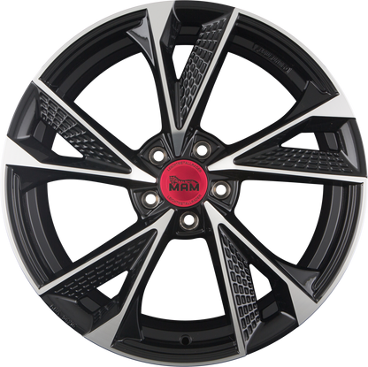 MAM RS6 black front polish Alufelge 7x16 Zoll ET38 LK 5x108 ML72.6 – Bild 3