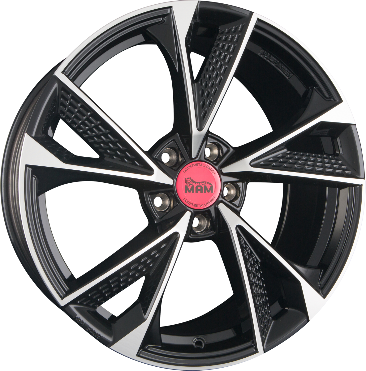 MAM RS6 black front polish Alufelge 7x16 Zoll ET38 LK 5x108 ML72.6 – Bild 4