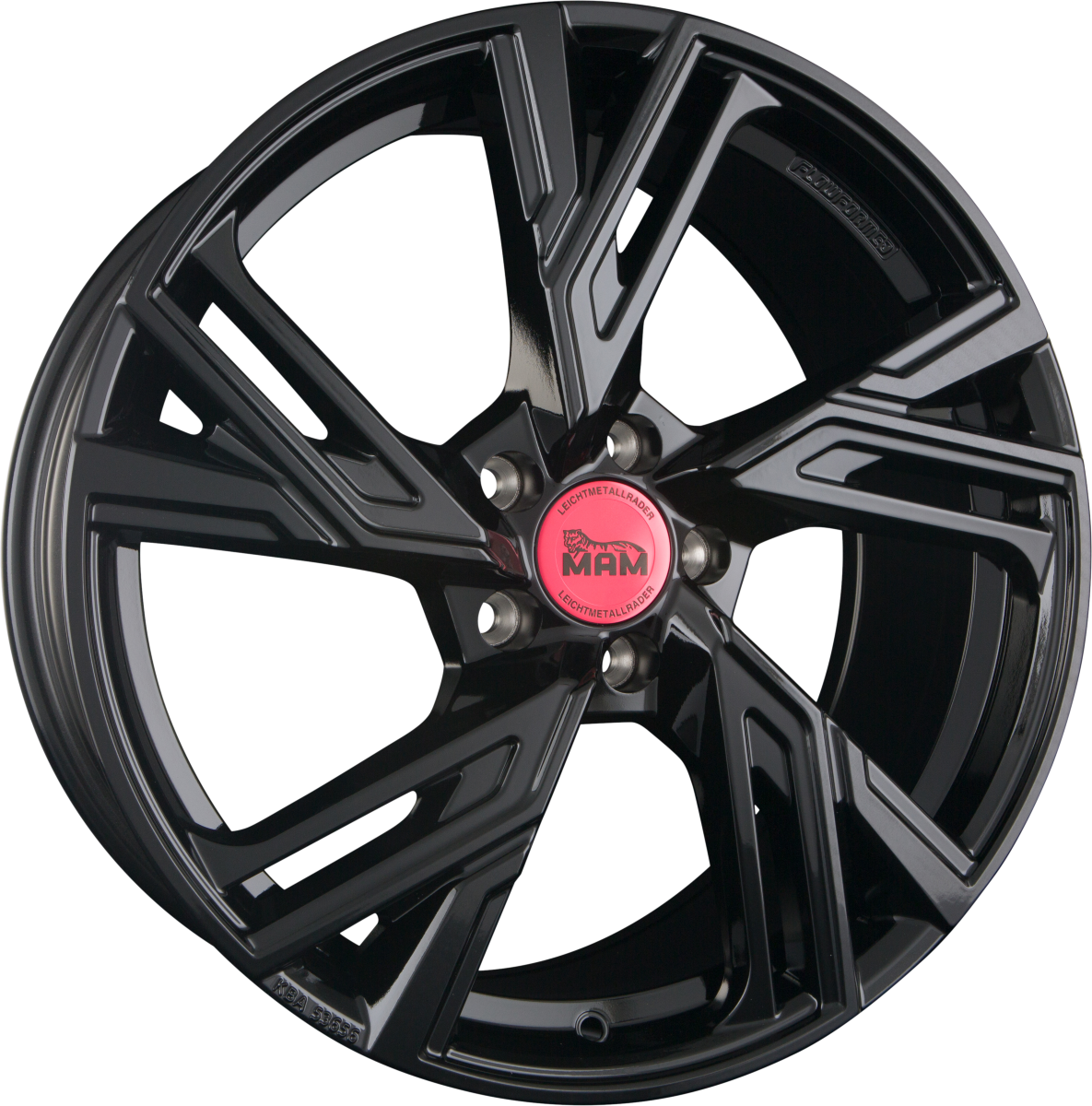 MAM RS5 black painted Alufelge 8x18 Zoll ET50 LK 5x120 ML65.1 – Bild 4