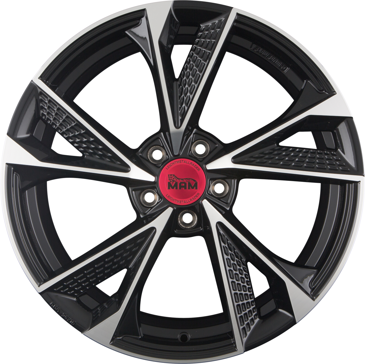 MAM RS6 black front polish Alufelge 8x18 Zoll ET45 LK 5x114.3 ML72.6 – Bild 3