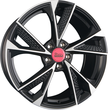 MAM RS6 black front polish Alufelge 8x18 Zoll ET45 LK 5x114.3 ML72.6 – Bild 4