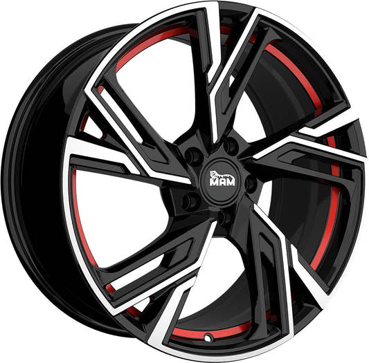 MAM RS5 black front polish red inside 7x16 ET35 - LK5/120 ML72.6