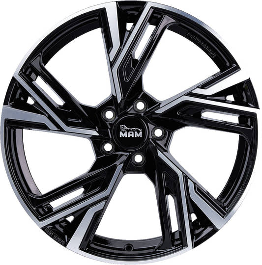 MAM RS5 black front polish 7.5x17 ET35 - LK5/100 ML63.4