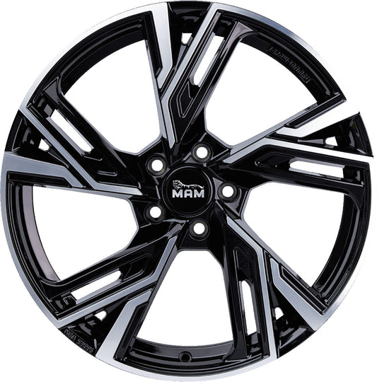 MAM RS5 black front polish 7.5x17 ET38 - LK5/112 ML66.6