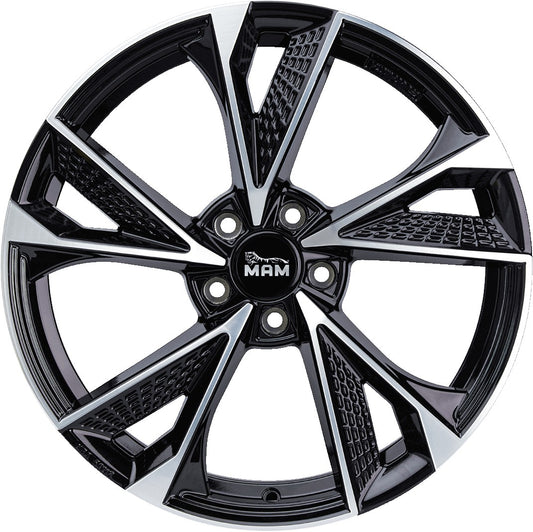 MAM RS6 black front polish 7.5x17 ET40 - LK5/114.3 ML72.6