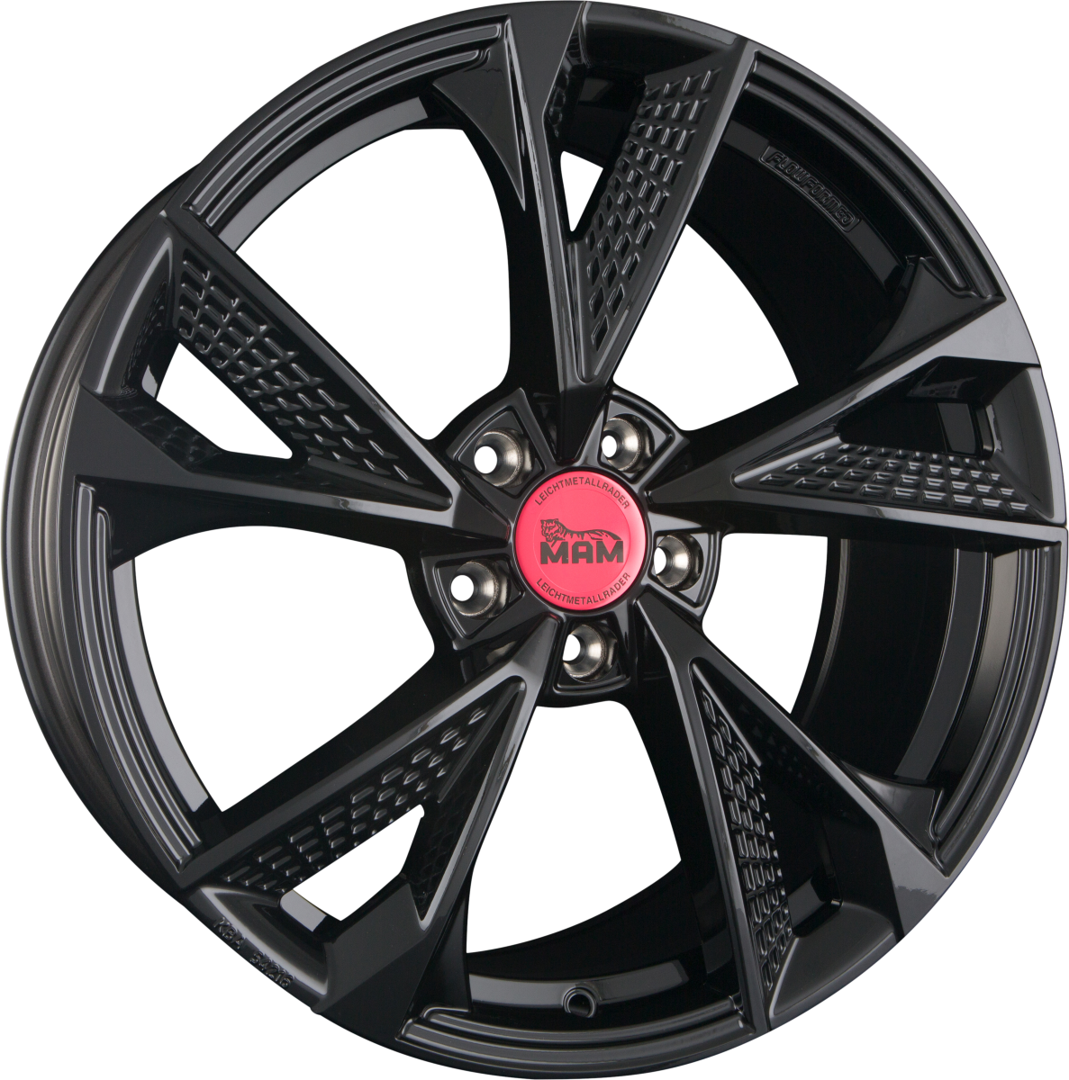 MAM RS6 black painted Alufelge 7.5x17 Zoll ET40 LK 5x114.3 ML72.6 – Bild 4