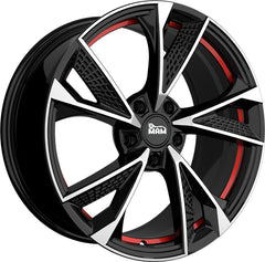 MAM RS6 black front polish red inside Alufelge 7x16 Zoll ET38 LK 5x108 ML72.6