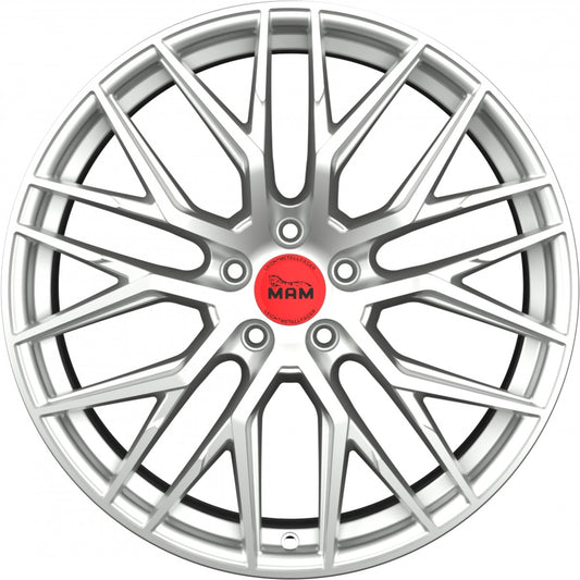 MAM RS4 matt silver painted 7x16 ET38 - LK5/100 ML63.4