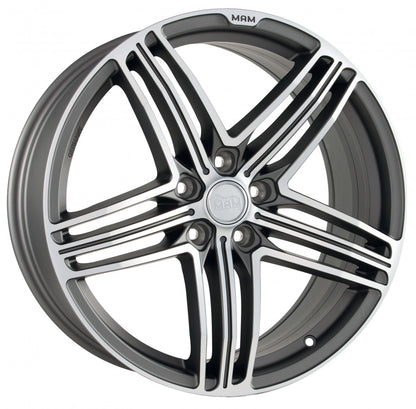 MAM MAM11 titan grey front polish Alufelge 8x18 Zoll ET42 LK 5x112 ML66.5