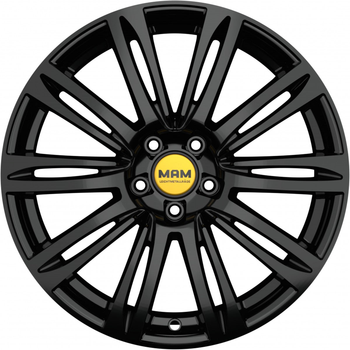 MAM A4 black painted 7x16 ET38 - LK5/100 ML63.4