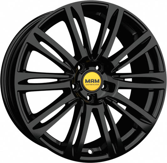 MAM A4 black painted 7x16 ET38 - LK5/108 ML72.6