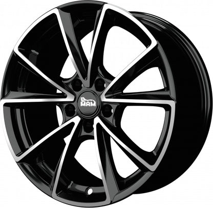 MAM A5 black front polish Alufelge 8x18 Zoll ET35 LK 5x112 ML66.6 – Bild 6