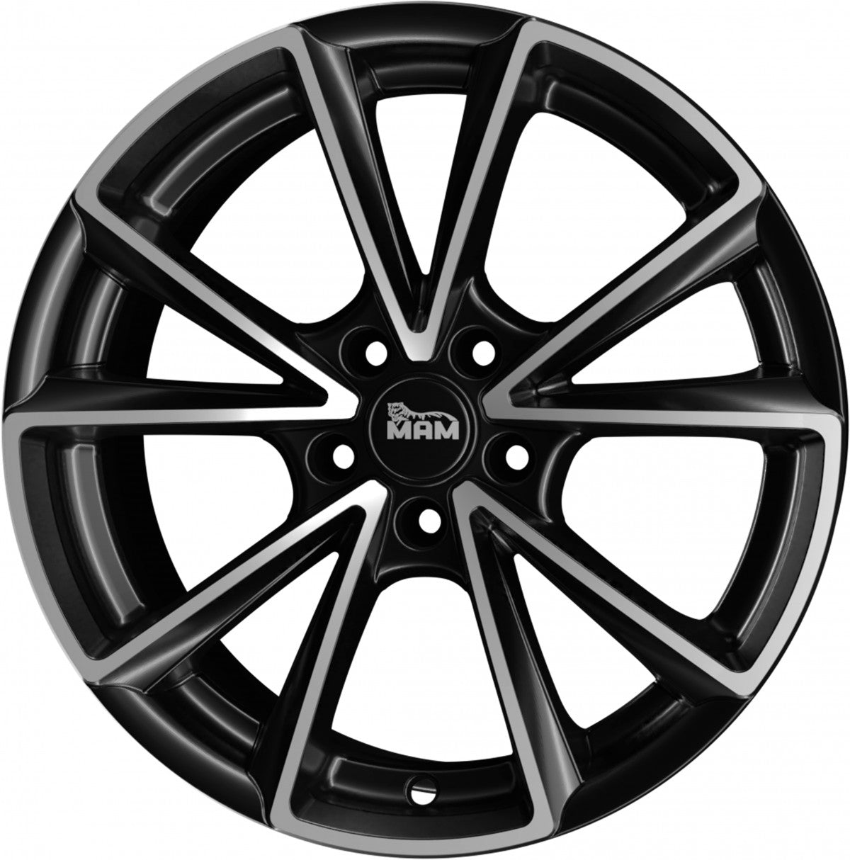 MAM A5 matt black front polish Alufelge 8x18 Zoll ET35 LK 5x112 ML66.6 – Bild 5